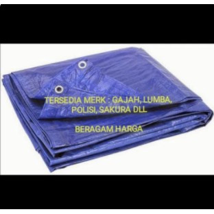 Terpal Plastik 6X8 meter Tenda Biru Cap Lumba Gajah Jambi Polisi Sakura Anti Air Tahan Lama