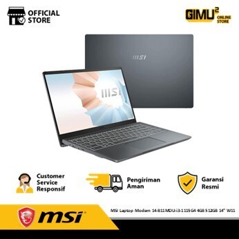 MSI Laptop Modern 14-B11MOU-i3-1115G4 4GB 512GB 14" W11