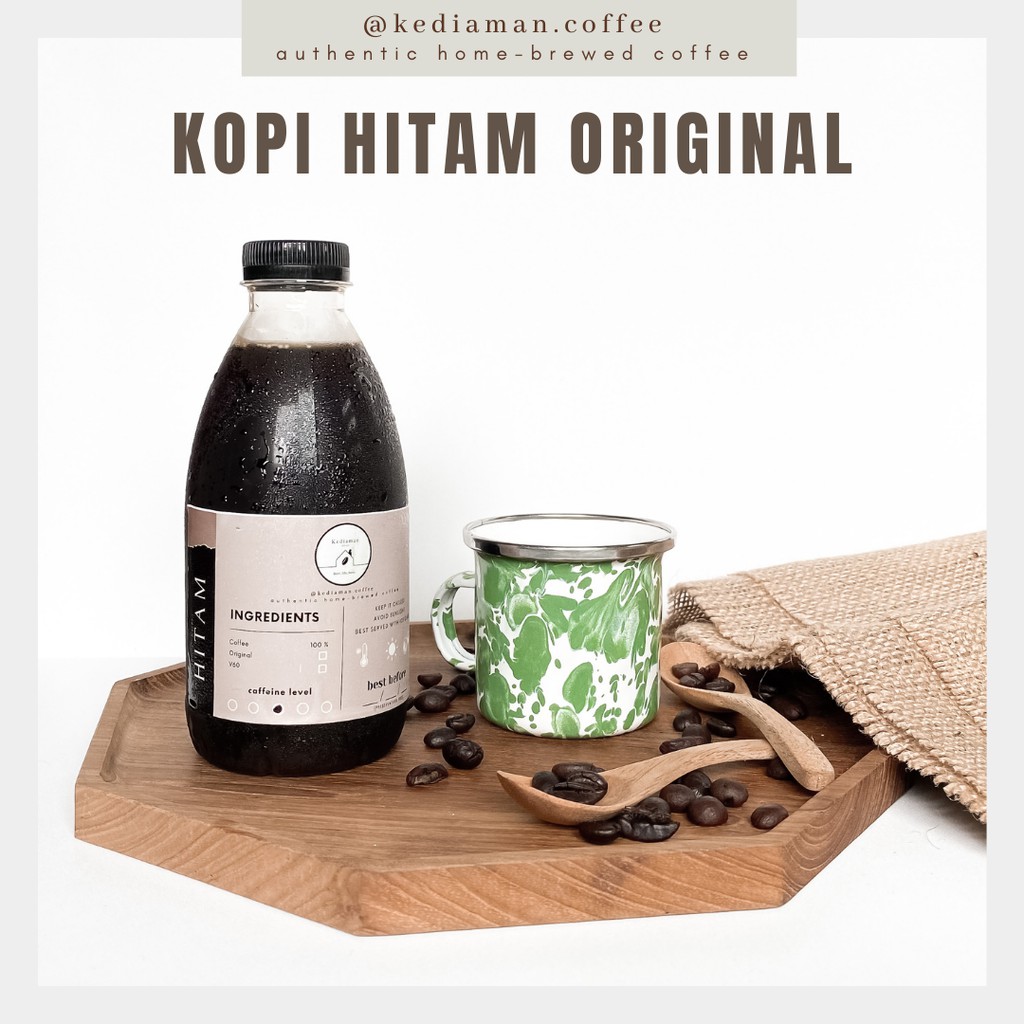 

Kediaman Coffee Kopi Hitam Original V60 Espresso 350ml, Kopi Susu Botolan Black Coffee