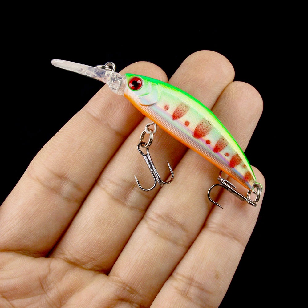 Hengjia 1pcs Sinking Fishing Lure Umpan Pancing Minnow Tiruan Bentuk Ikan Bermata 3D Eyes Hard Plastic Bait Keras 7cm / 6g