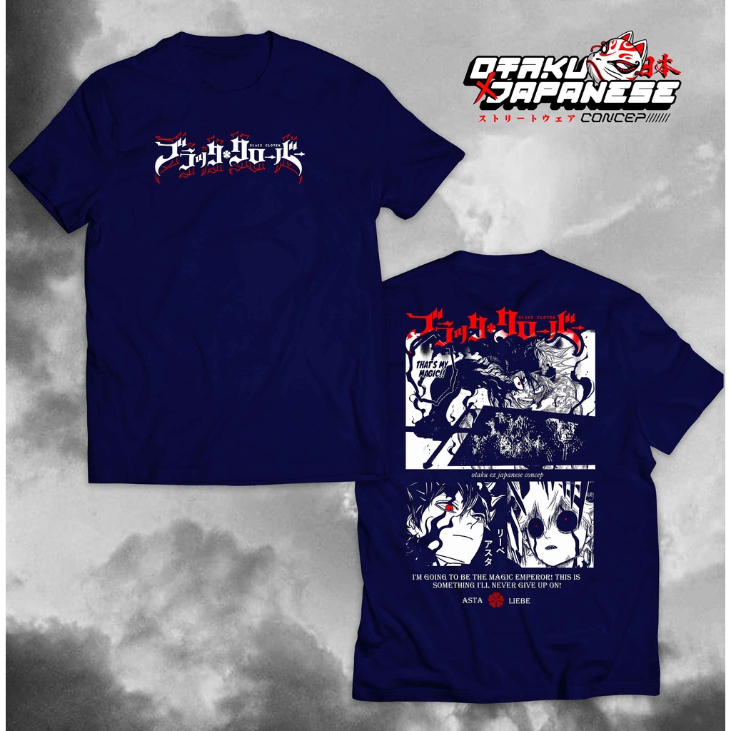 Kaos Distro Anime Black Clover - Asta and Liebe Streetwear Concep