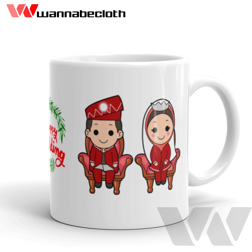 Mug Wedding Gelas Mug Kado Souvenir Pernikahan Souvenir Mug Custom Mug Wedding Muslim