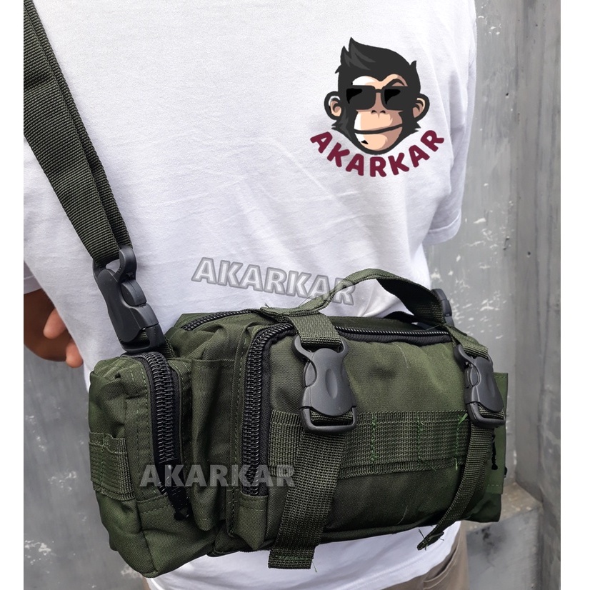Tas Selempang Slingbag Hijau TNI Army