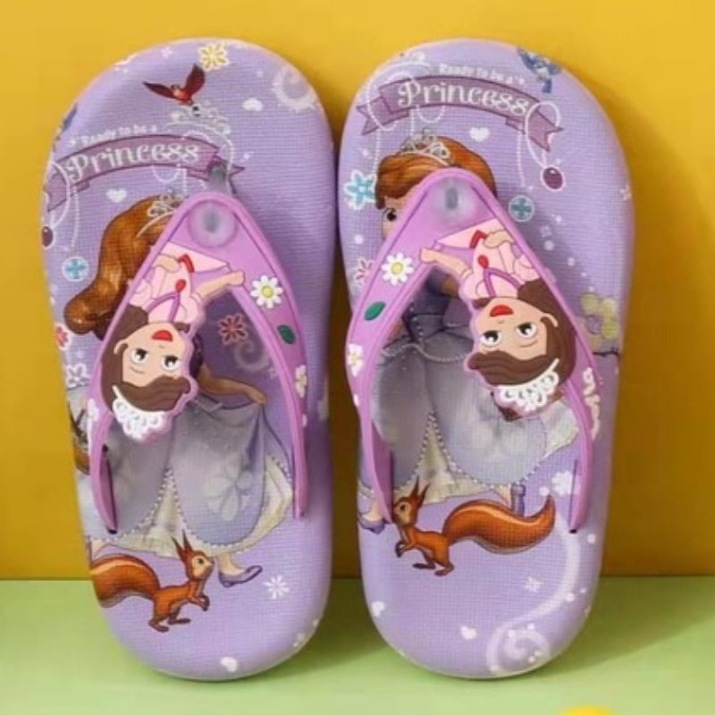 Sandal Jepit Anak Perempuan Motif Sofia Sandal Import Anak Cewek