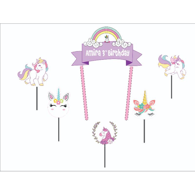 Topper Cake Unicorn PAKE NAMA