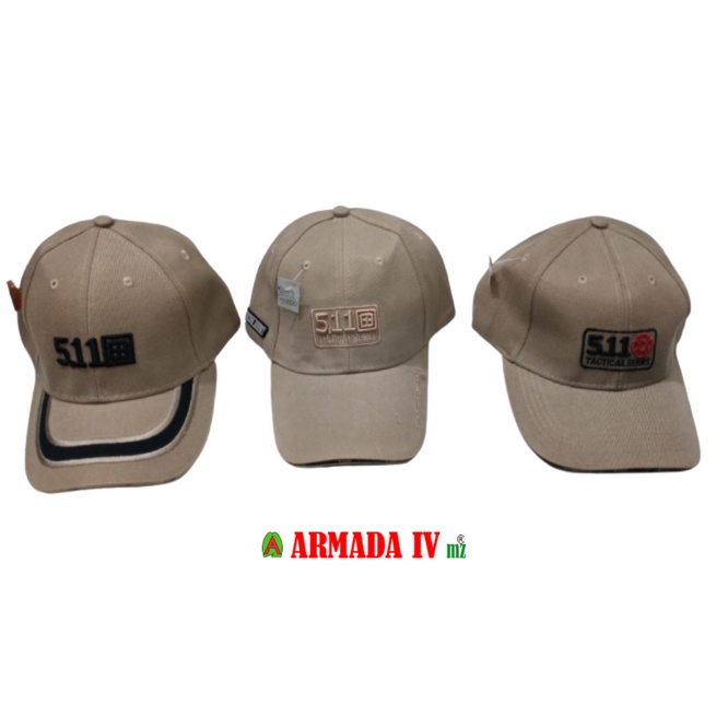 Topi 511 Tactical Series Bahan Kain Tulisan Timbul Krem