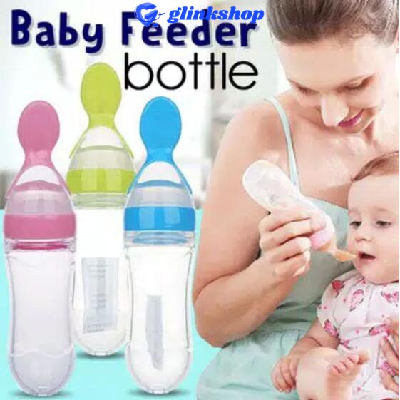 Baby Feeder Bottle Botol Susu Sendok Bayi MPASI Bahan Silicon Bottle Feeder Botol Sendok Baby Silicon