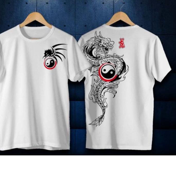 ✨GROSIR✨ kaos distro lengan pendek motif // Jepang // naga emas // naga Terate // keren // simple ♥