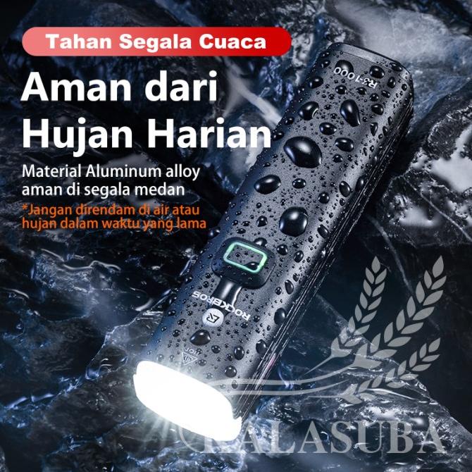 Rockbros R3-1000 Lampu Depan Sepeda 1000 Lumens T40 Power Bank 4800Mah