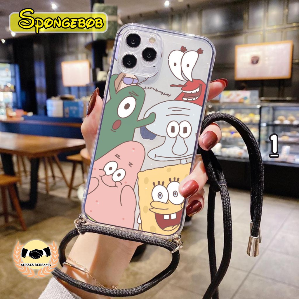 Softcase Slingcase Lanyard Bening SPONGEBOB Samsung A11 M11 A12 A20s A21 A21s A20 A30 M10s BSB3900