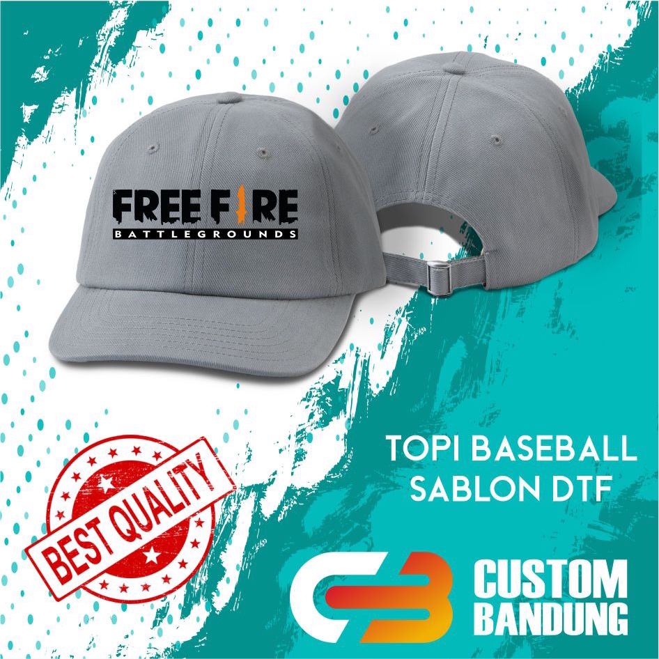 Topi Baseball FREEFIRE  Pria Wanita Topi Cap Bisa Tulis Nama Bisa COD Original High Premium Quality