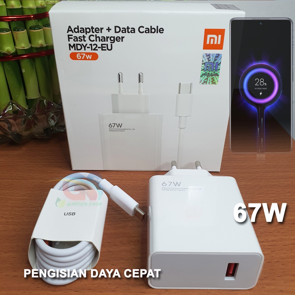 CHARGER XIAOMI FAST CHARGING TYPE- C 67W FOR REDMI NOTE 7/ 8/ 8 PRO/ MI8/ MI9/ MI10 NEW/NOTE 9/NOTE 10