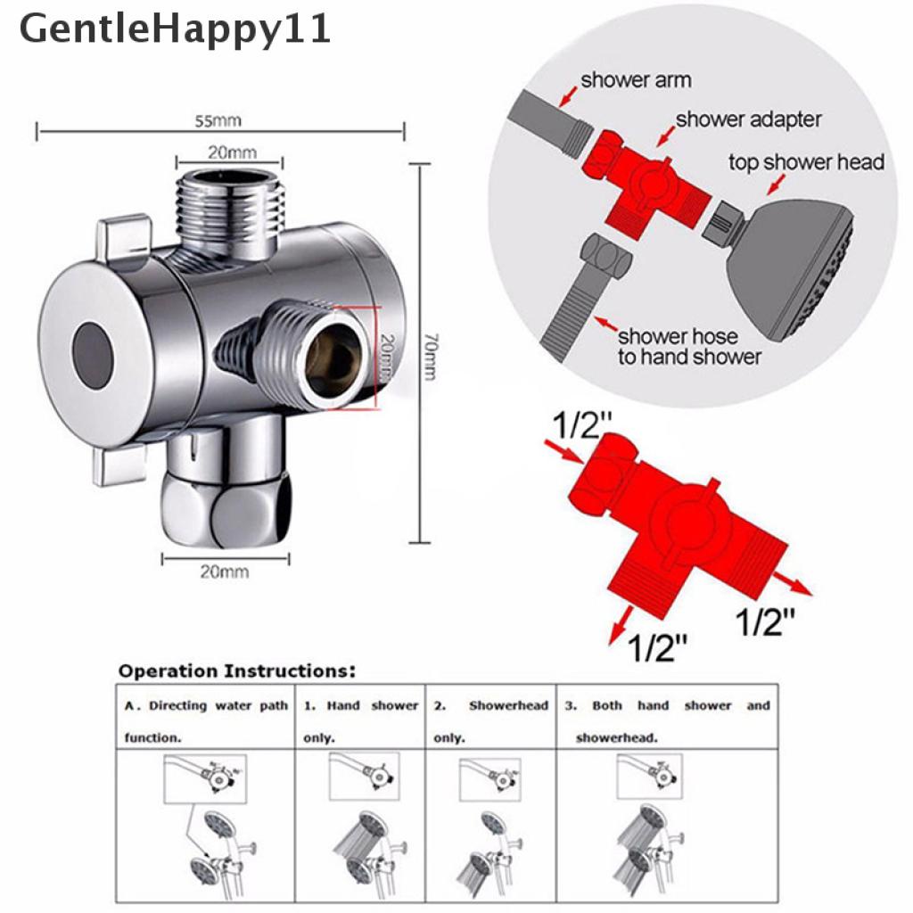 Gentlehappy adapter Katup Keran Shower Bentuk T Ukuran 1 / 2 &quot;