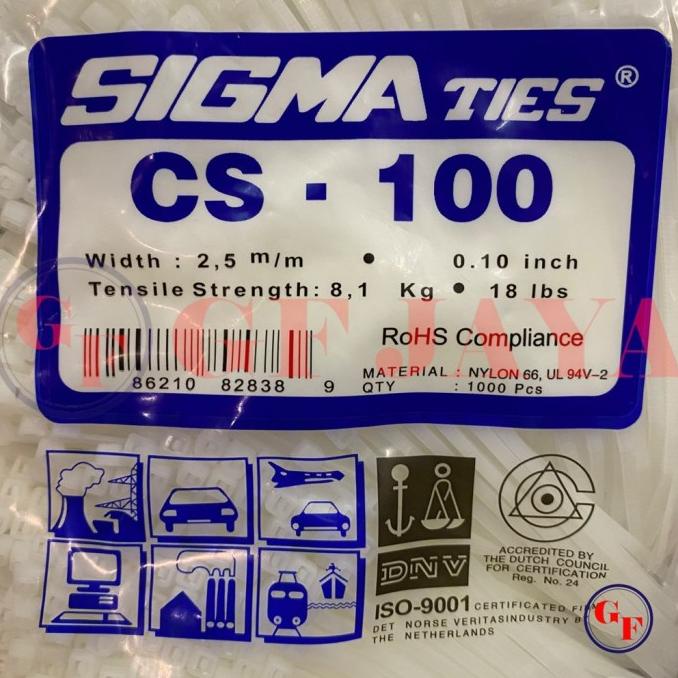 

TREND KABEL TIES SIGMA CS 100 ISI 1000 / 10CM PUTIH CS100 CABLE TIE WHITE BERKUALITAS