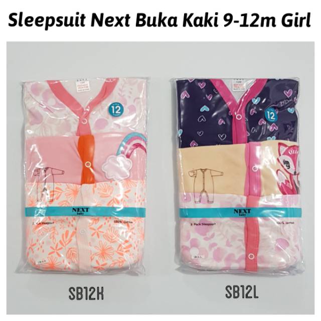 Baju Bayi - Sleepsuit Buka Kaki Girl (SB)