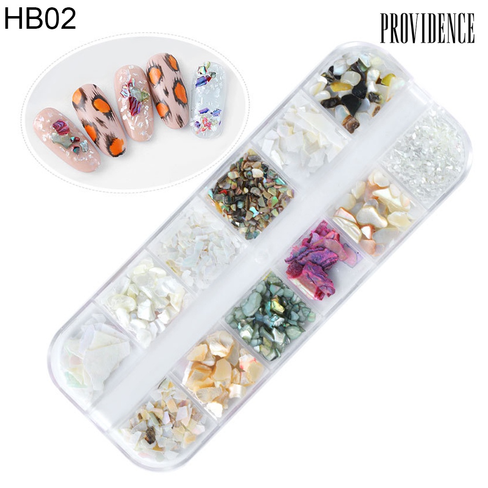 Providence 12 Styles Crushed 3D Irregular Shell Pieces Nail Art Decorations UV Gel Tips