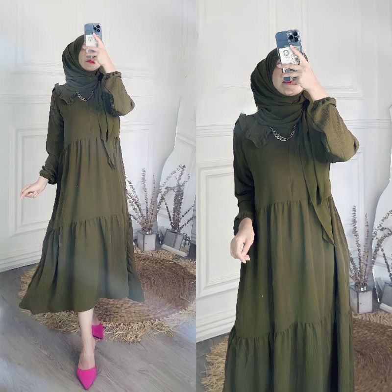 MIDI DRESS URAGIRI | GAMIS URAGIRI PREMIUM | MIDI DRESS URAGIRI CRINCLE | MIDI DRESS | MIDI DRESS CR