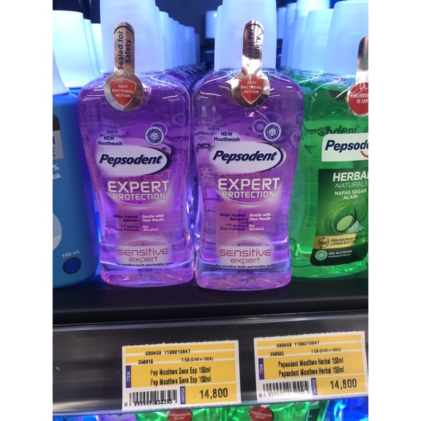 pepsodent expert protection sensitive mouthwash 150ml