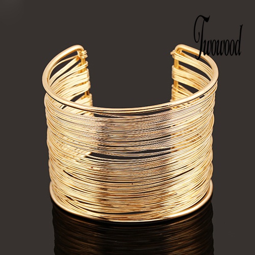 Gelang Model Terbuka Multilayer Bahan Metal Untuk Wanita