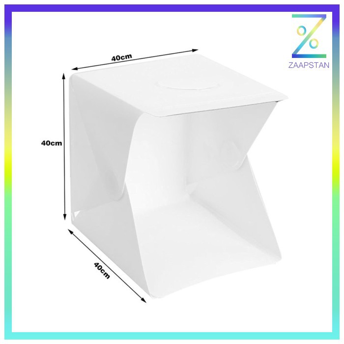 Photo Studio Mini Magnetic dengan Lampu LED Size Large - White