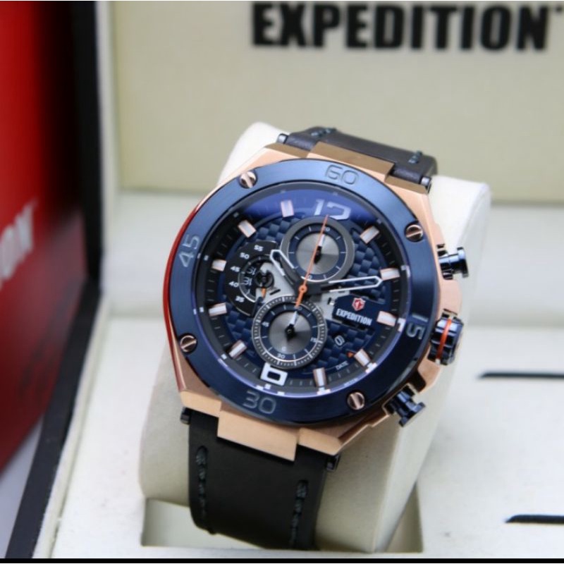 Jam Tangan Pria Expedition E6756 Tali kulit Original