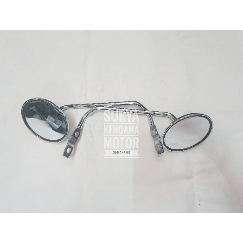 Kaca Spion Vespa Super Sprint Bajaj Bagol PX Spartan bulat panjang plat langsungan langsung nekel
