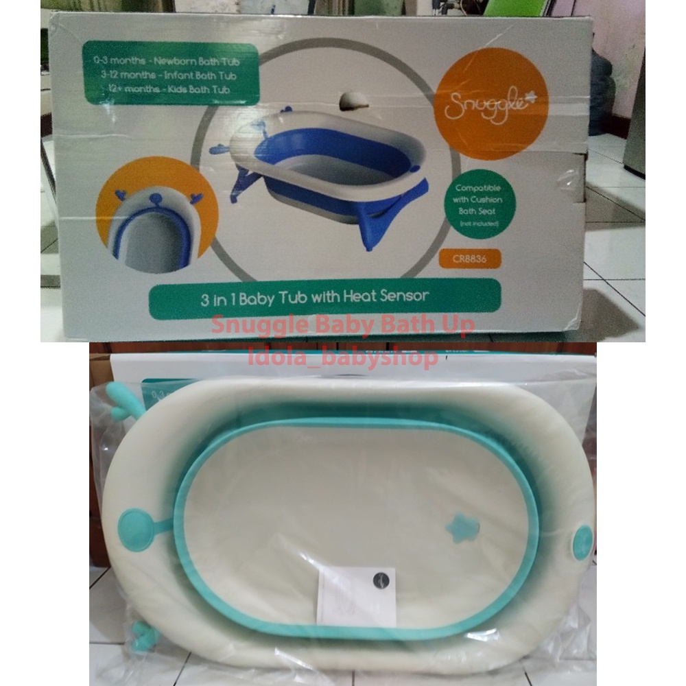 Snuggle Instant Folding Baby Bath Tub with Heat Sensor 3in1 CR8836 Bak Mandi Bayi