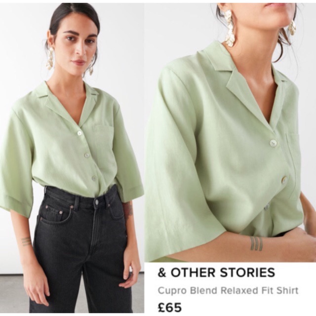 (N084) Other stories blend mint relaxed fit shirt