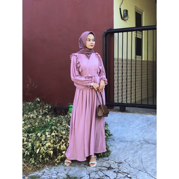 ZEA - Claire - Dress Vintage Korea Polos Lebaran Kondangan Maxi