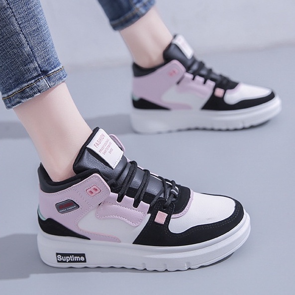 TBIG [COD] Sepatu Sekolah Sneakers High Top Import Shoes TOPTIME &amp; LOOK33YART  Wanita Sepatu Korea Style Sekolah Kuliah High Top