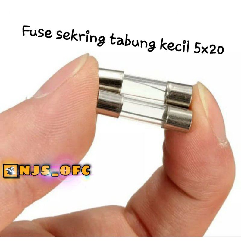 [ 1 pcs ] Fuse Sekring tabung kecil 3a.5a.8a.10a.20a.25a. Sikring Kaca Bening Tabung kecil 5x20mm