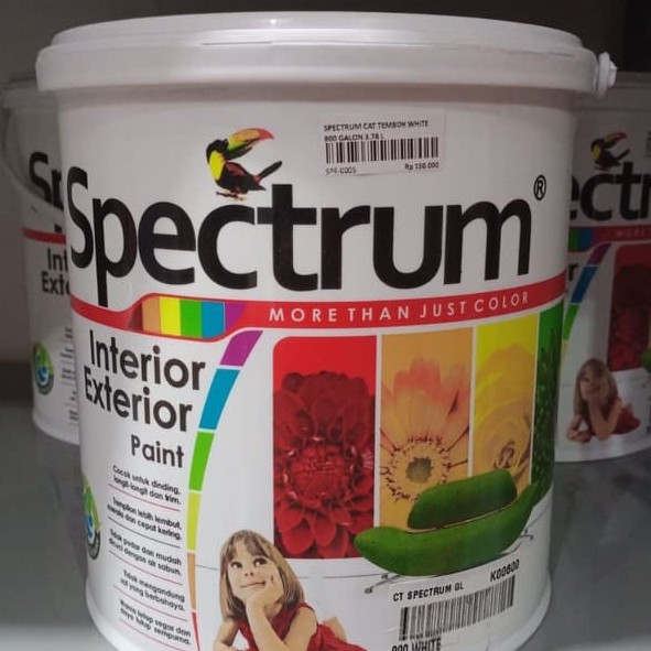 Spectrum Cat Tembok Dinding Putih Wall Interior Exterior Paint 800 White US 1 Galon 3.78 Liter