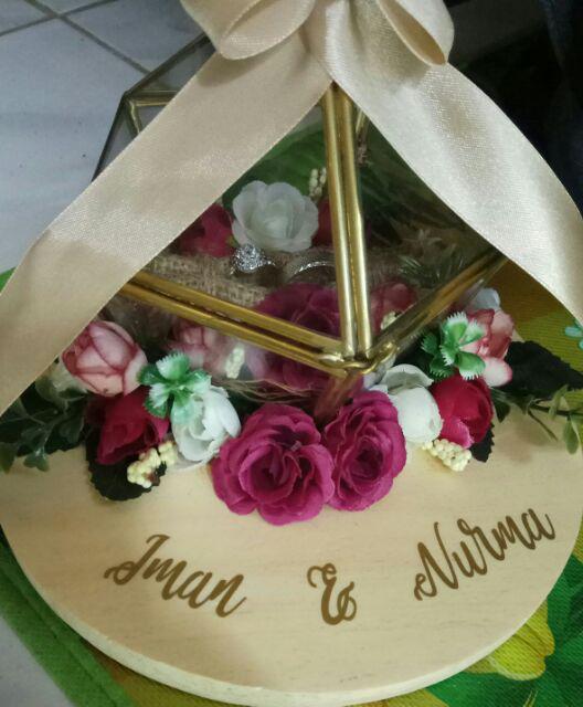 Ring Bearer, Kotak Cincin, Kotak Mahar, Ring Box, Terrarium With Red Rose.