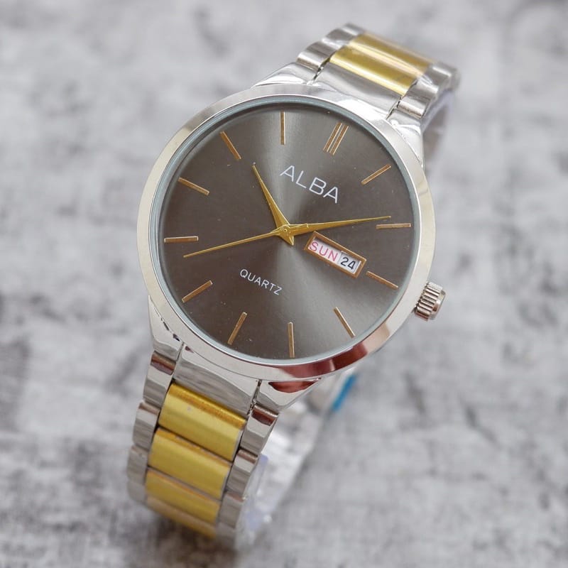 JAM Tangan Pria Dewasa Anti Air | Jam Tangan Alba Rantai stainless Steel Date aktif