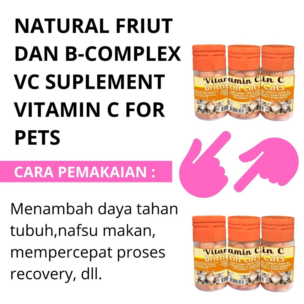 Vitamin C - Kucing Anjing Tambah Nafsu Makan Daya Tahan Mempercepat Penyembuhan FEFARM