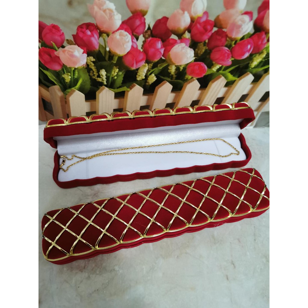 Kotak Kalung Model Bantal Emas PANJANG