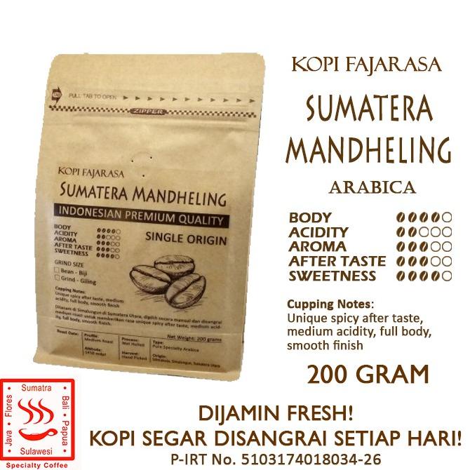 

Sale Kopi Fajarasa Sumatera Mandheling Biji Kopi Arabica 200 gram /KOPI RUBE/KOPI KAPAL API/KOPI SLB/KOPI PEJUANG/KOPI BUBUK