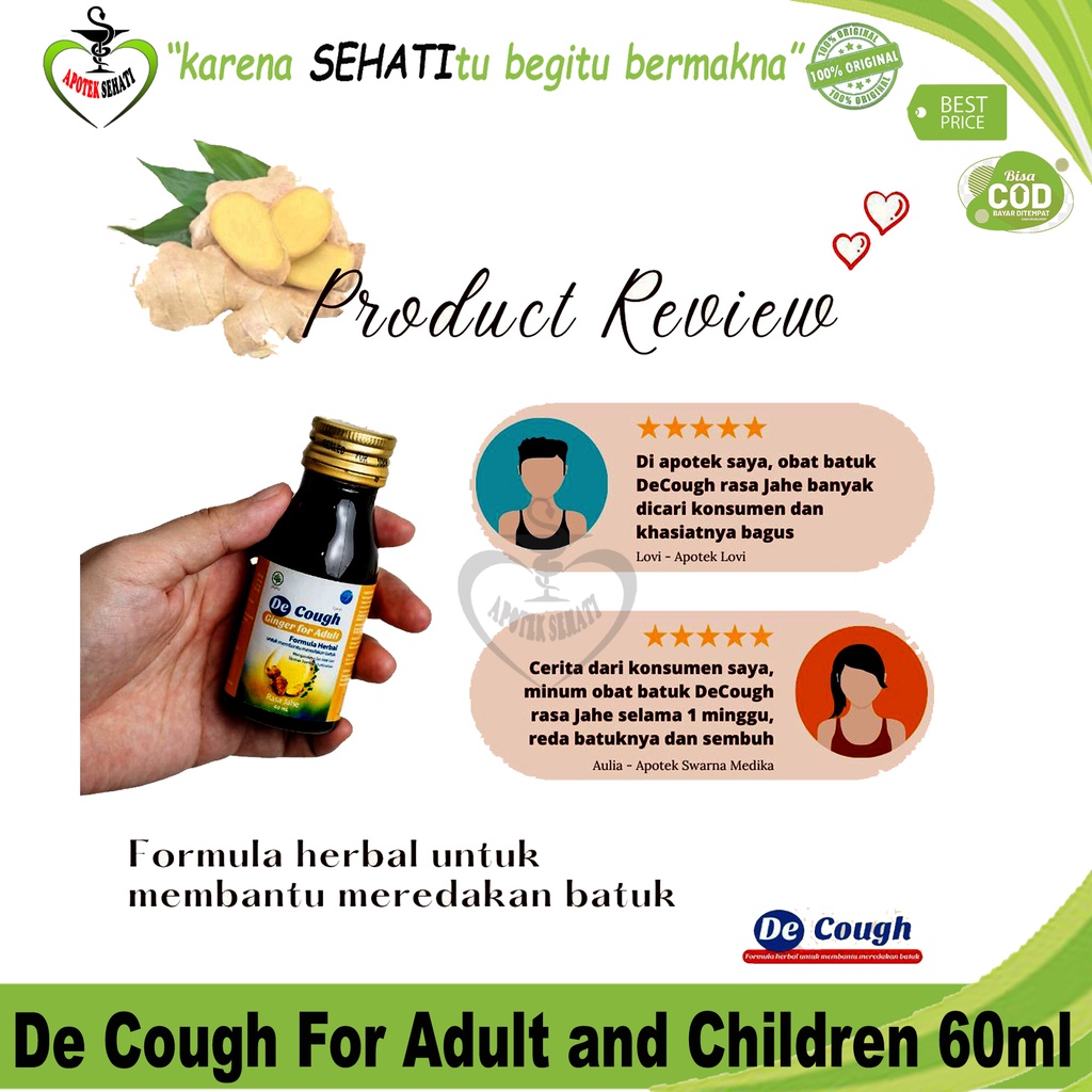 De Cough Obat Batuk Anak dan Dewasa Herbal Decough Sirup  60ml Teguh Sindo