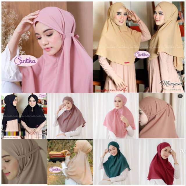 Bergo Tali MARYAM Jahit Tepi Original Cantika Hijab