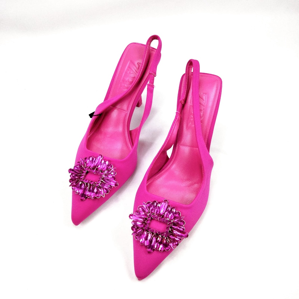 ZR Shimmery Slingback Kitten Heels 3cm &amp; 9cm