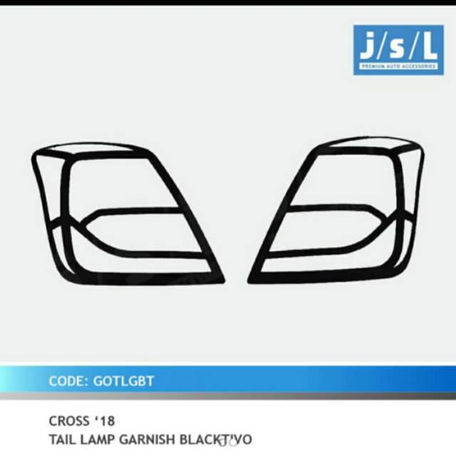 Garnish lampu belakang Datsun cross/ tail lamp garnish Hitam &amp; Chrome jsl