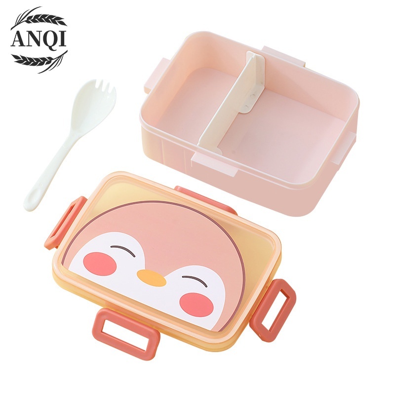 ANQI 1888 Kotak Bekal Makan Siang Bahan Jerami Rectangular Lunch Box Kotak Makan Tempat Bekal Makanan