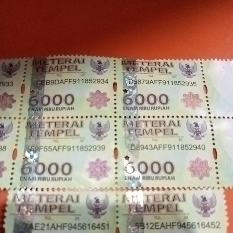 

materai 6.000 asli no tipu tipu