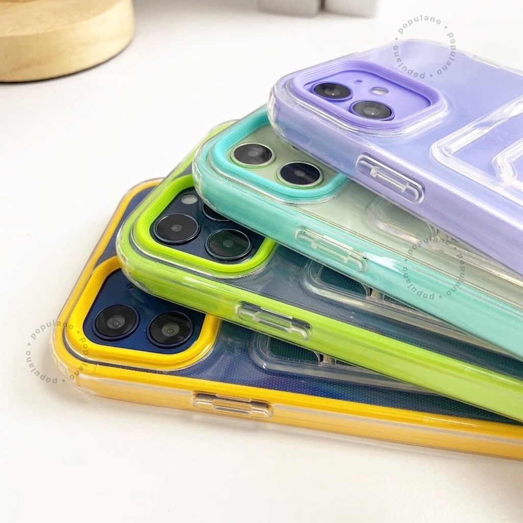 iPhone Card Holder Soft Case Card Slot Softcase Simpan Kartu iPhone Premium Quality Case (3)