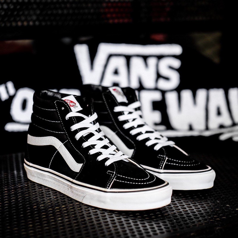 VANS SK8-HI BLACK WHITE CLASSIC  ORIGINAL 100%