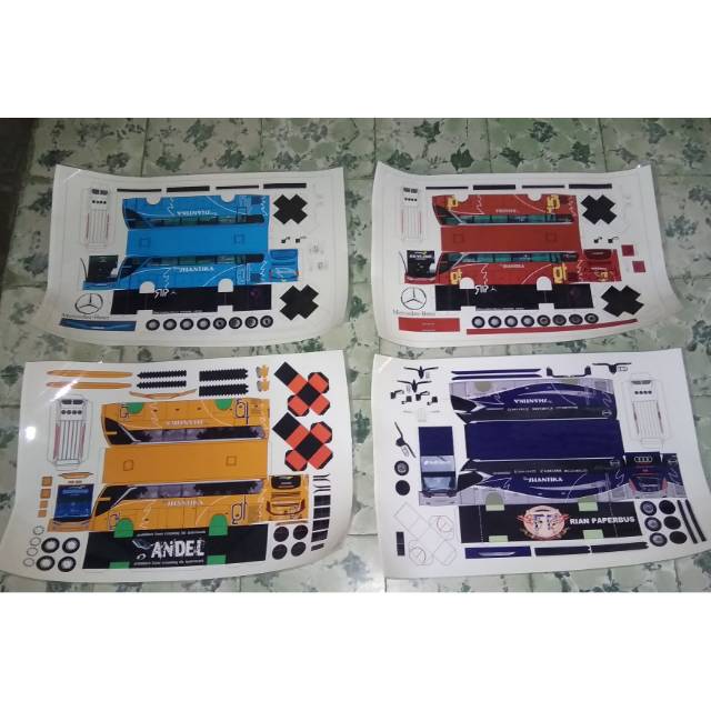 Lembaran Papercraft Bus Po. New Shantika Skala 1:50