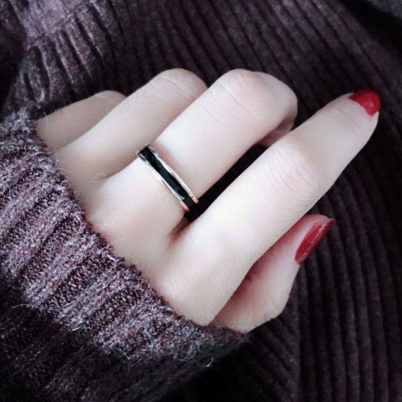 Cincin Bahan Titanium Steel Gaya Korea Untuk Pasangan