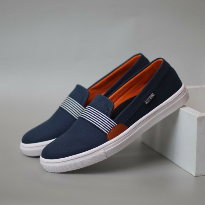 bungkusuku kante - Sepatu Pria Slip On Casual Slop Santai Kerja Nongkrong Original Canvas Premium