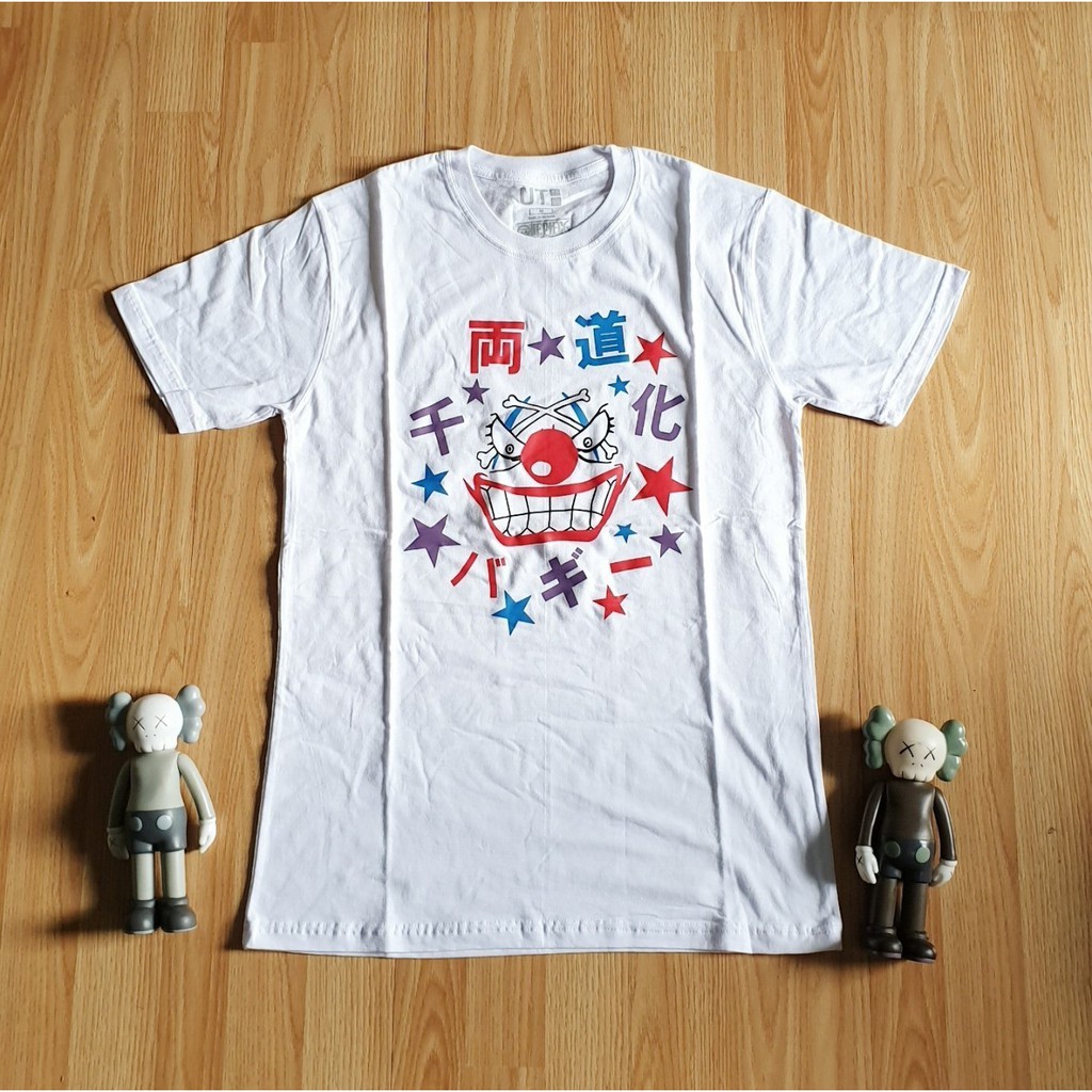 KAOS TSHIRT UNIQLO X ONE PIECE STAMPEDE BUGGY PREMIUM UNISEX WHITE