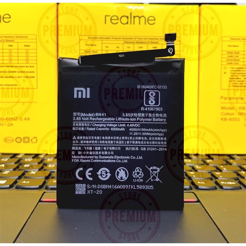Batre Baterai Xiaomi Redmi Note 4 / Note 4 Mediatek Batre Xiaomi Bn41 original